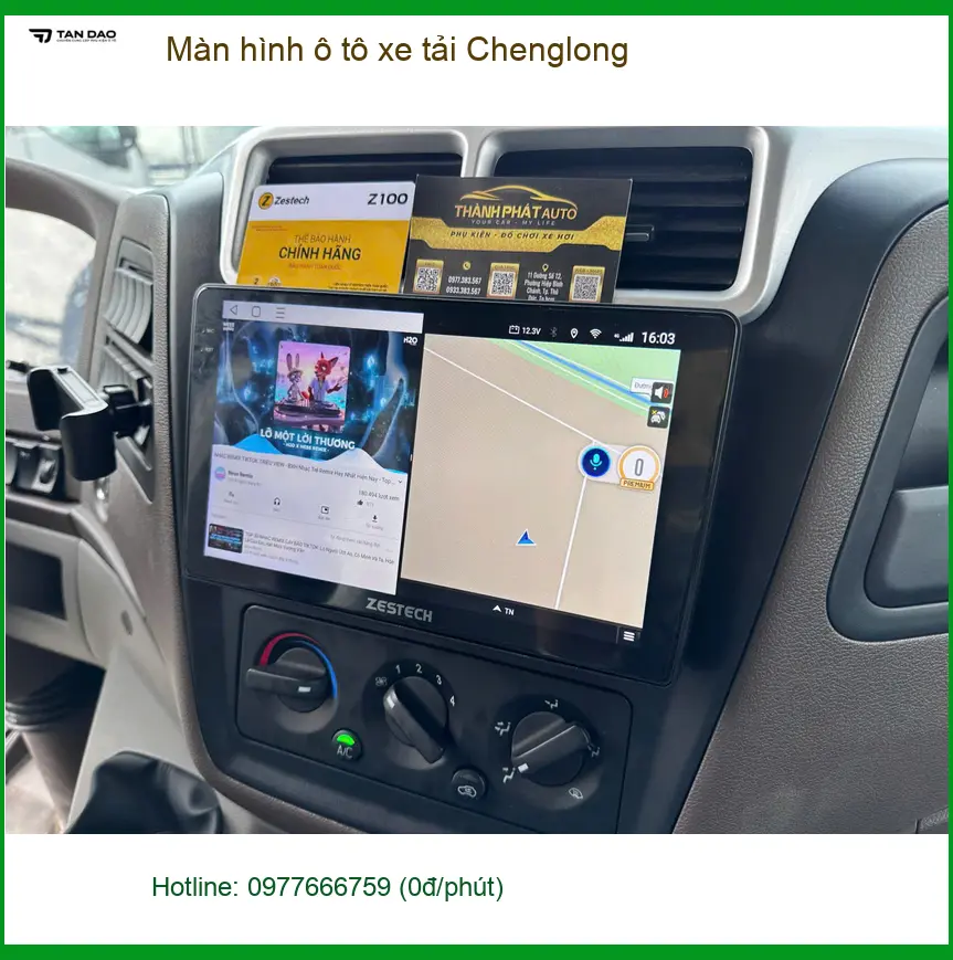 Chú Phong lắp màn hình xe tải Chenglong tại Nhà Bè cần hỗ trợ lái xe an toàn ảnh thực tế 4