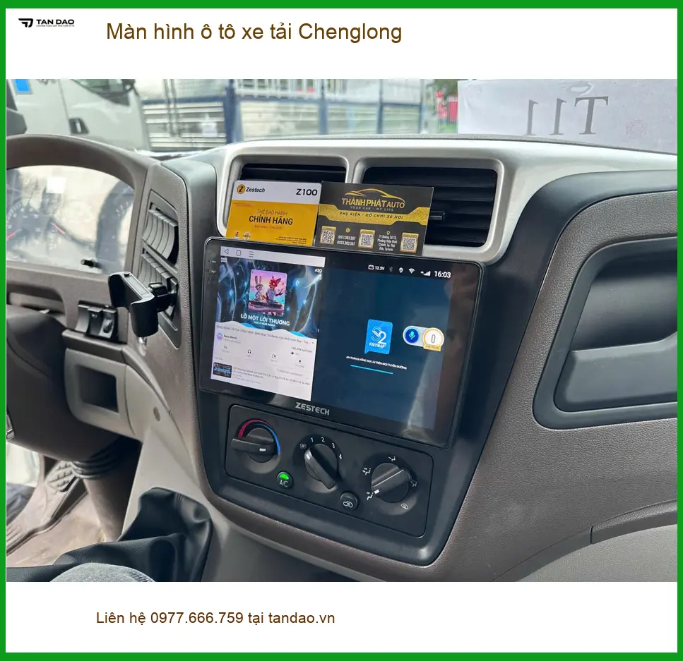 Chú Phong lắp màn hình xe tải Chenglong tại Nhà Bè cần hỗ trợ lái xe an toàn ảnh thực tế 5