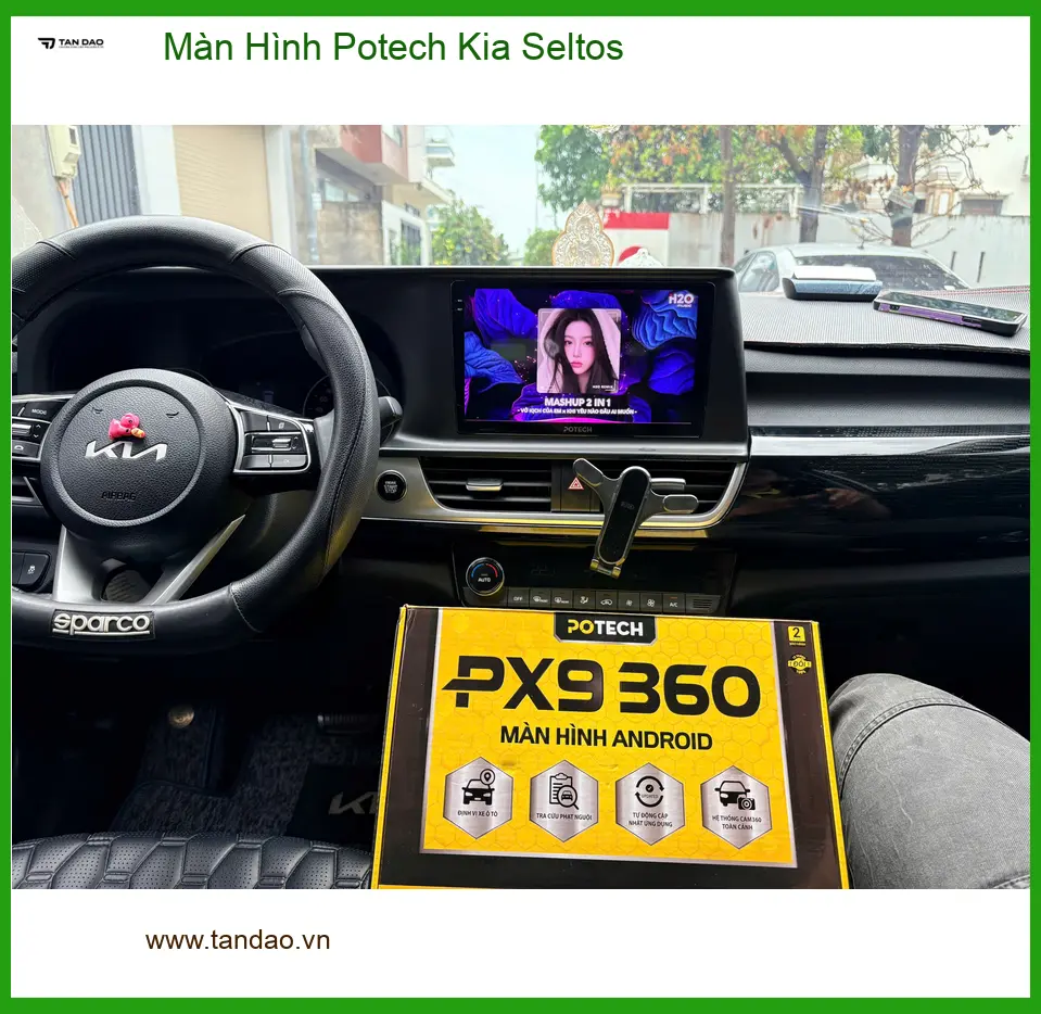 Anh Tấn lắp Màn Hình Potech Kia Seltos tại Quận 2 vì màn zin chậm quá ảnh thực tế 3