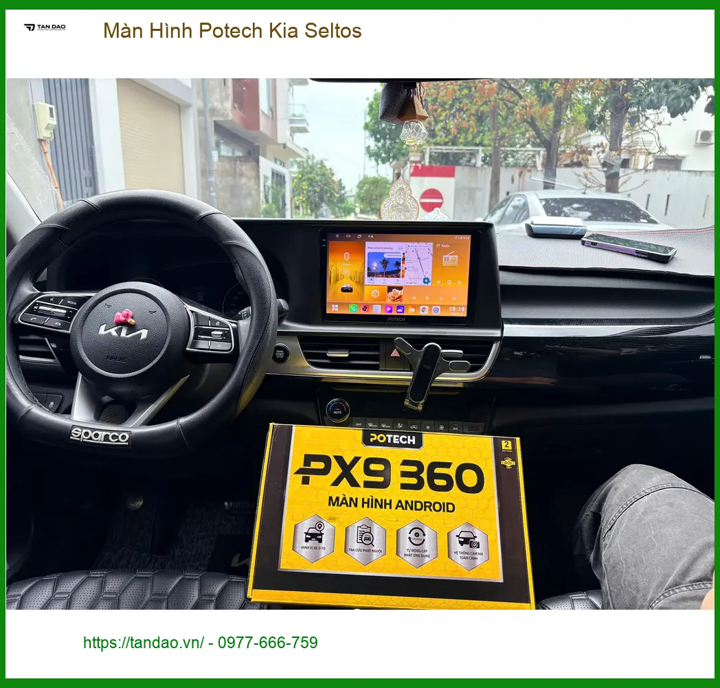 Anh Tấn lắp Màn Hình Potech Kia Seltos tại Quận 2 vì màn zin chậm quá ảnh thực tế 4