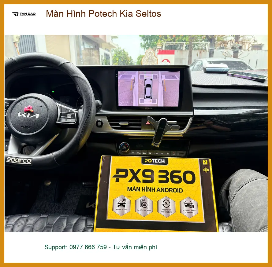 Chị Thảo lắp Màn Hình Potech Kia Seltos tại Quận 5 để nâng cấp trải nghiệm lái