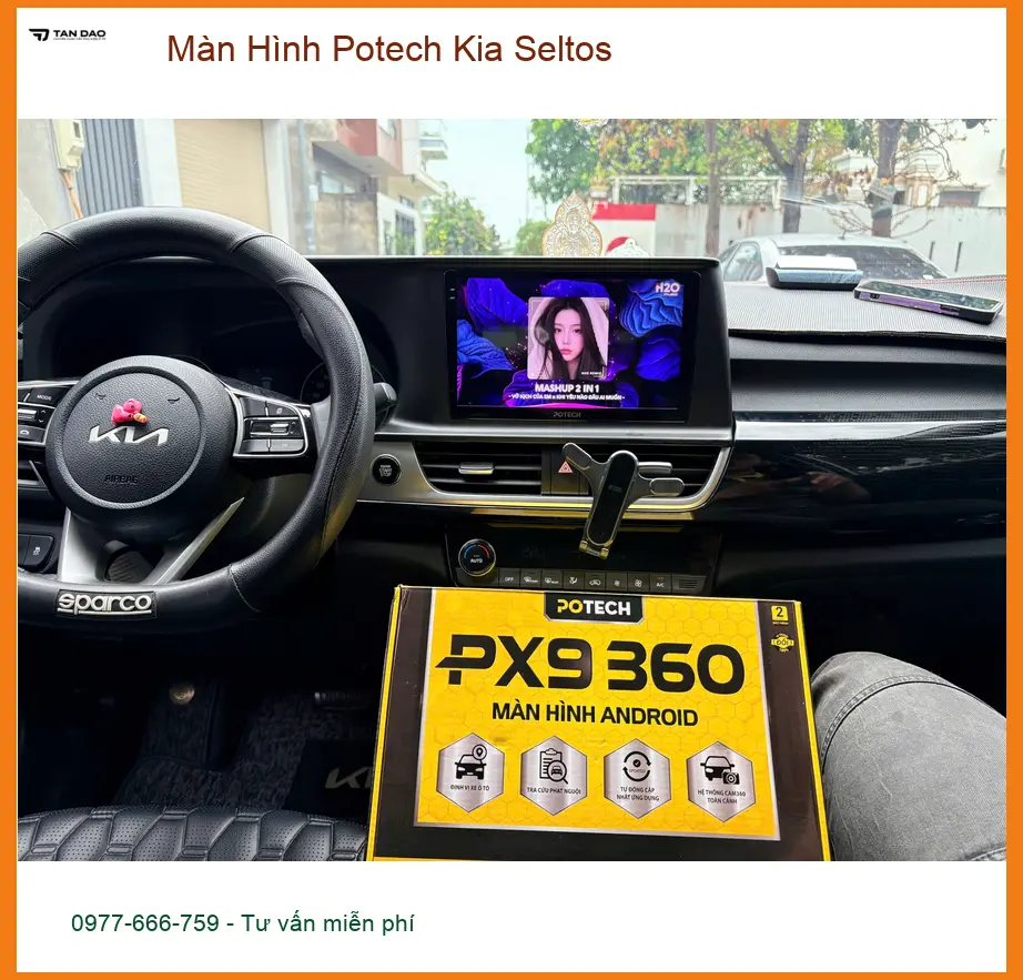 Anh Duy lắp Màn Hình Potech Kia Seltos tại Quận Gò Vấp để nâng cấp tiện ích ảnh thực tế 2