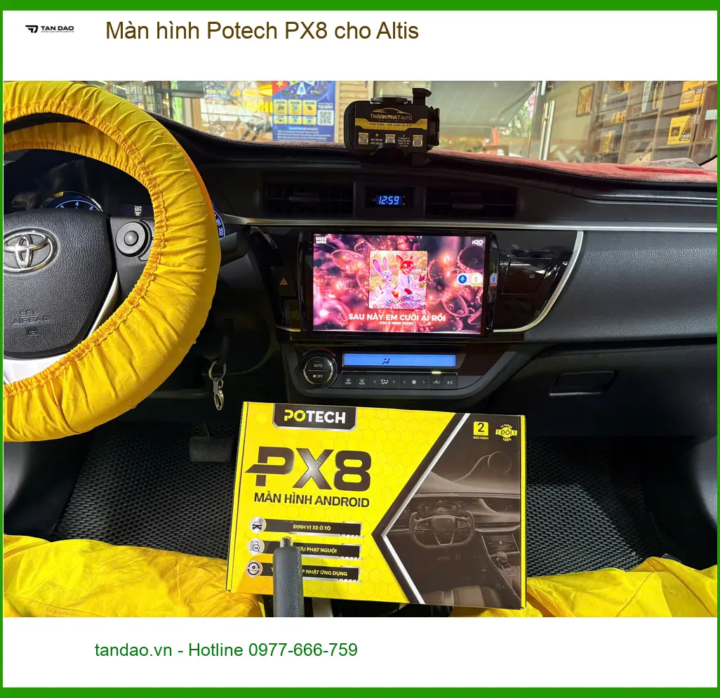 Anh Khải lắp màn hình Potech PX8 cho Altis ở Quận 12 vì màn hình zin đã cũ ảnh thực tế 2