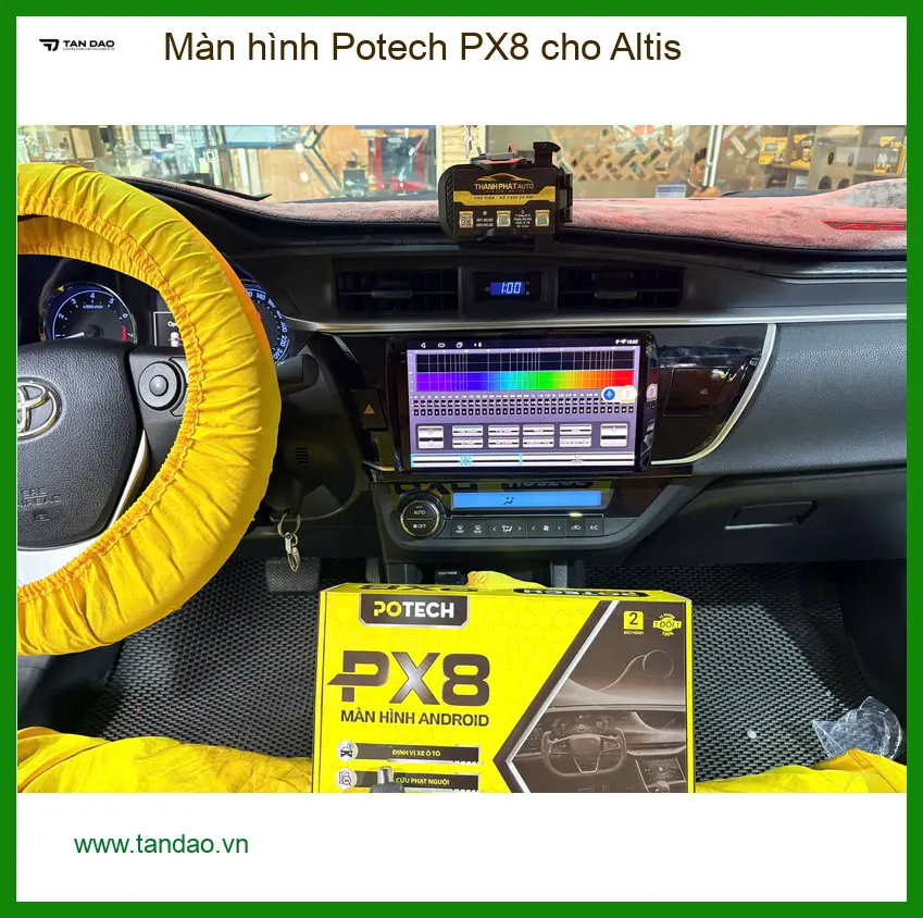 Anh Khải lắp màn hình Potech PX8 cho Altis ở Quận 12 vì màn hình zin đã cũ ảnh thực tế 3