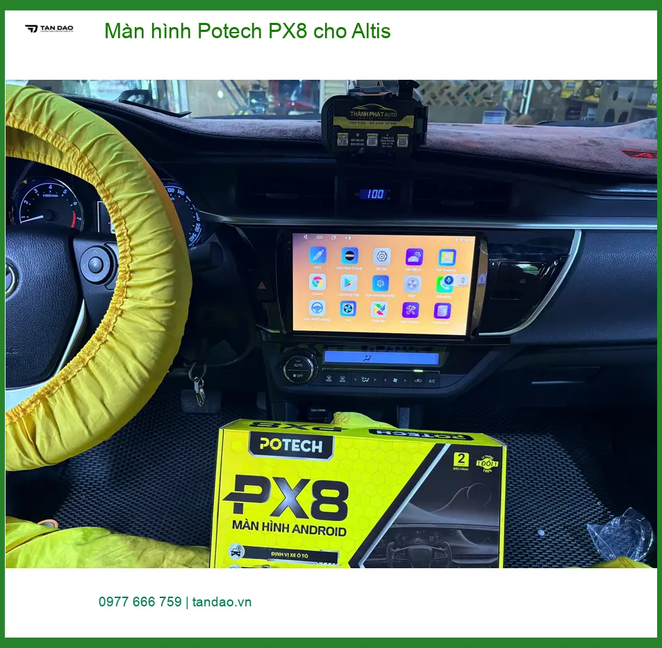 Anh Khải lắp màn hình Potech PX8 cho Altis ở Quận 12 vì màn hình zin đã cũ ảnh thực tế 4
