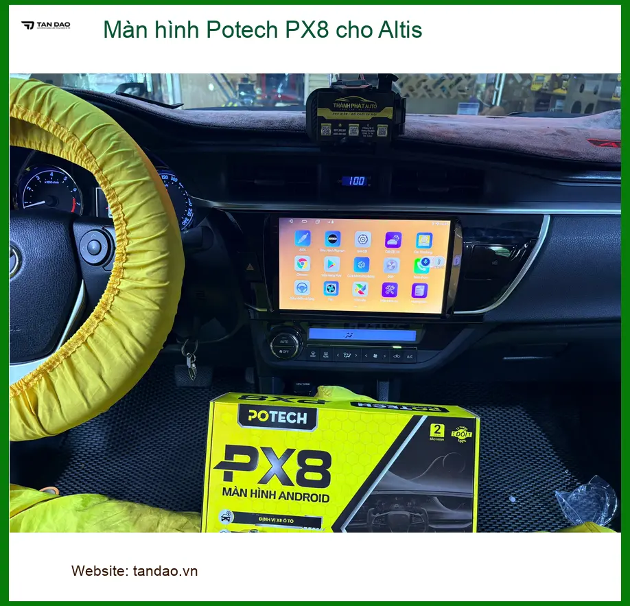 Anh Khang lắp Màn hình Potech PX8 cho Altis tại Quận Tân Phú ảnh thực tế 2