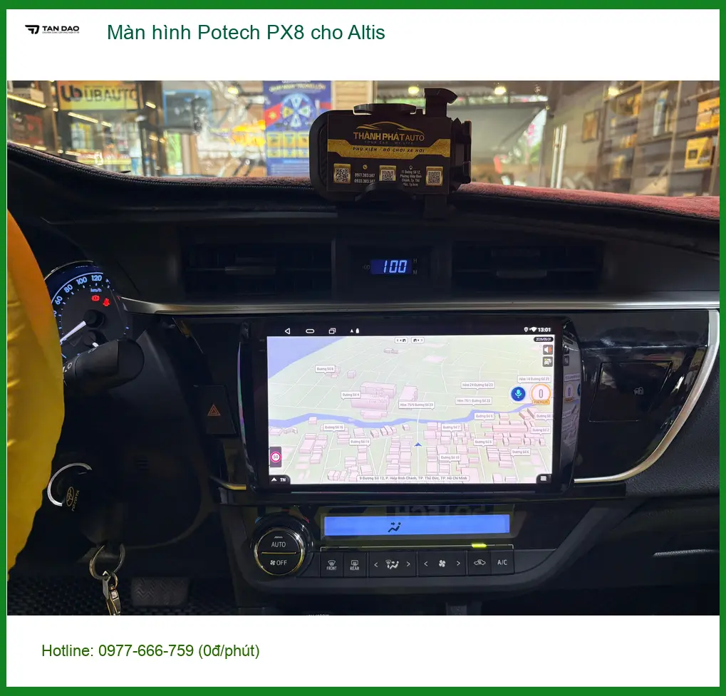 Anh Cường lắp Màn hình Potech PX8 cho Altis ở Quận 2 để nâng cấp tiện ích ảnh thực tế 2