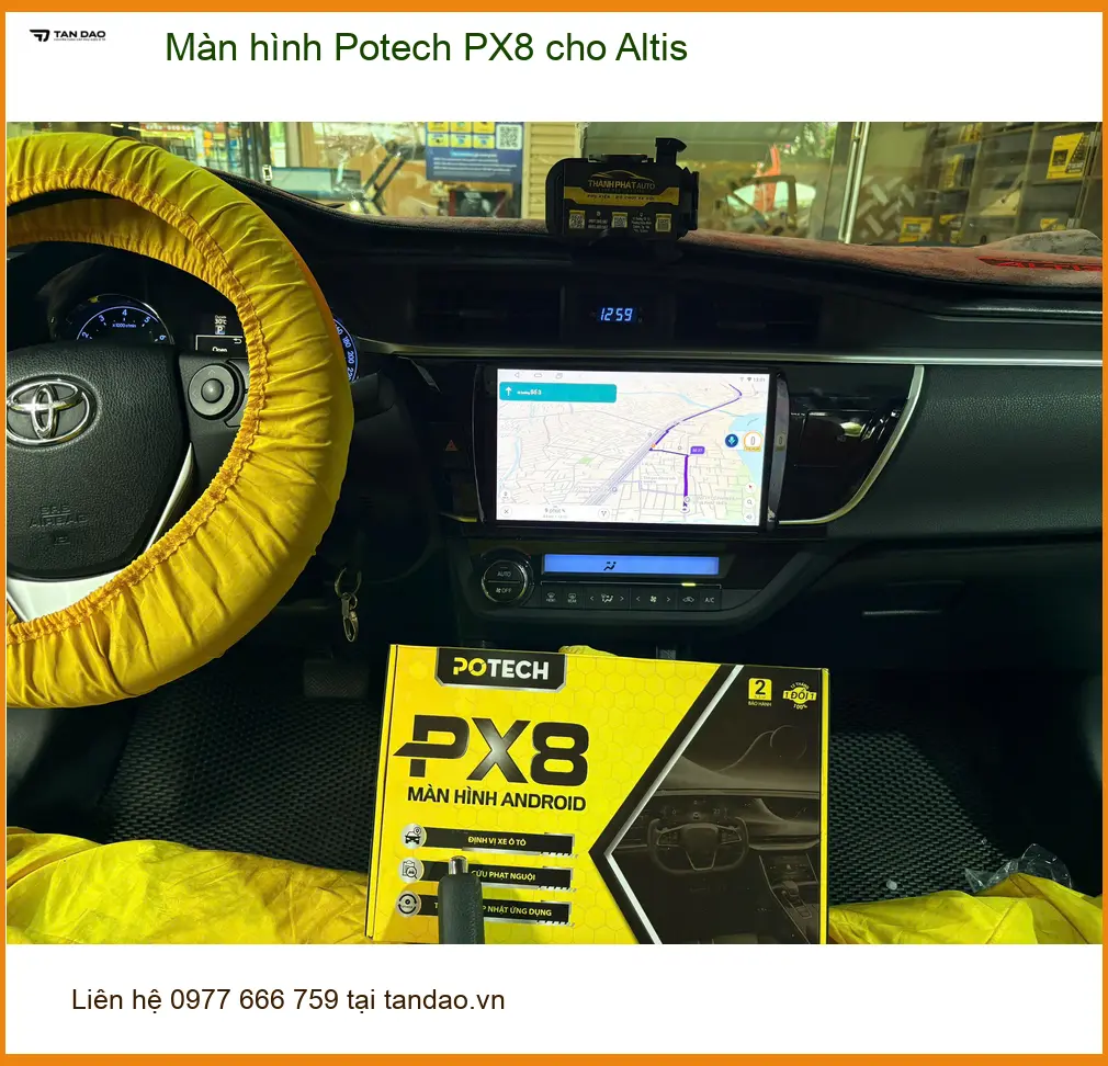 Anh Thắng lắp màn hình Potech PX8 cho Toyota Altis tại Hóc Môn ảnh thực tế 2
