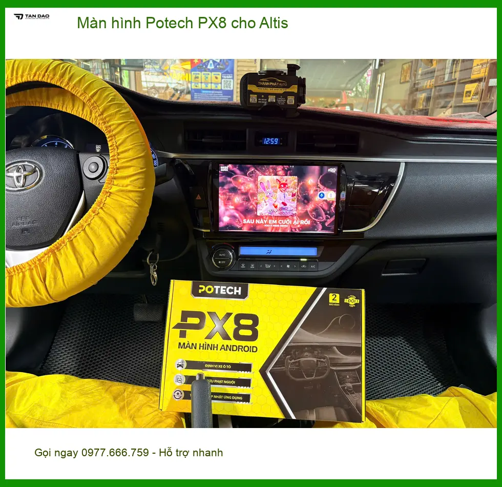 Anh Thắng lắp màn hình Potech PX8 cho Toyota Altis tại Hóc Môn ảnh thực tế 3