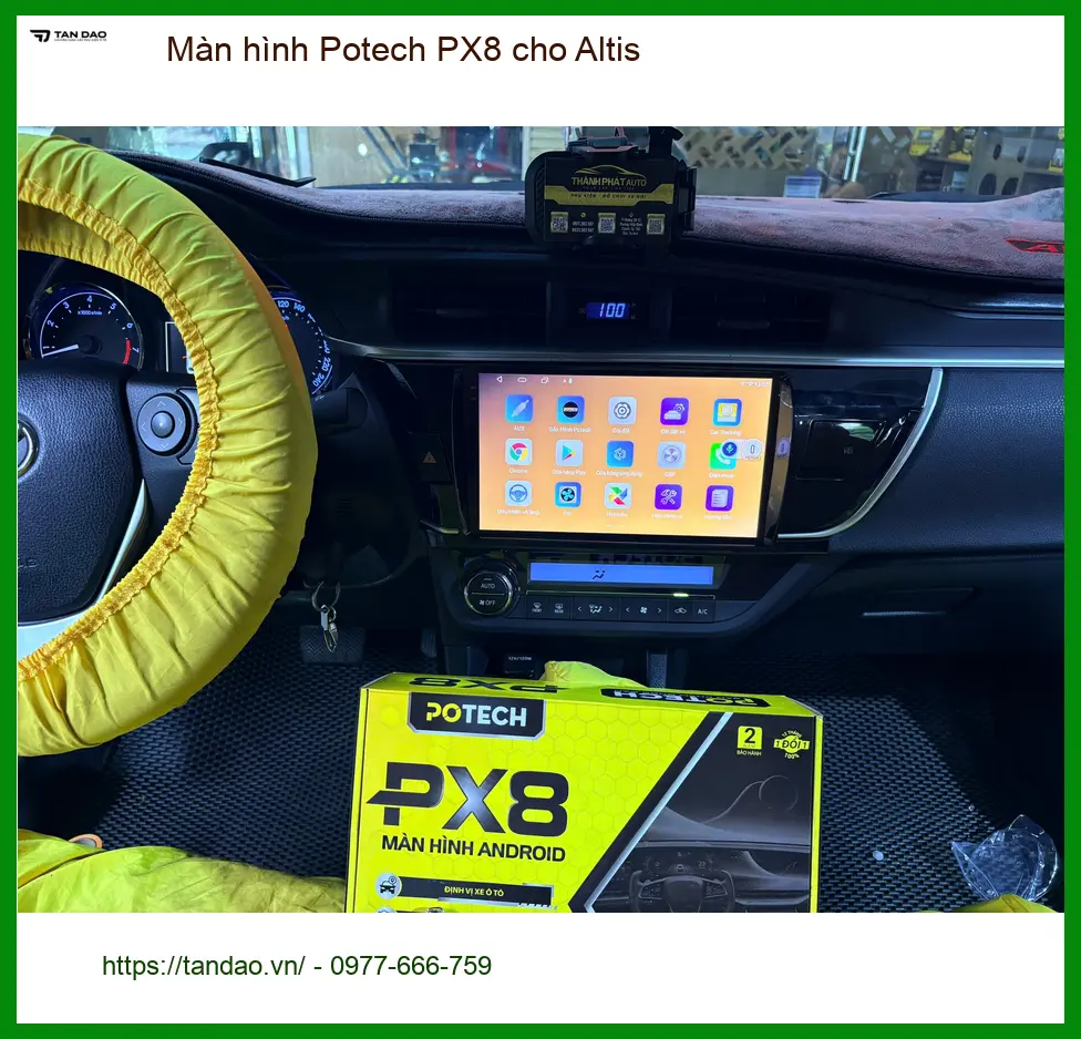 Anh Thắng lắp màn hình Potech PX8 cho Toyota Altis tại Hóc Môn ảnh thực tế 4