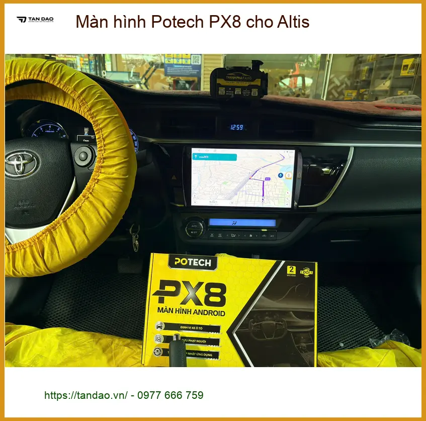 Anh Tấn nâng cấp Màn hình Potech PX8 cho Altis Quận 4 để nâng tầm trải nghiệm lái xe ảnh thực tế 2