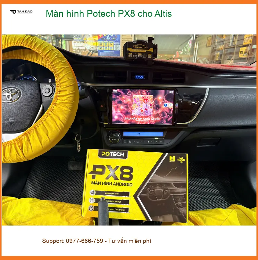 Anh Tấn nâng cấp Màn hình Potech PX8 cho Altis Quận 4 để nâng tầm trải nghiệm lái xe ảnh thực tế 3