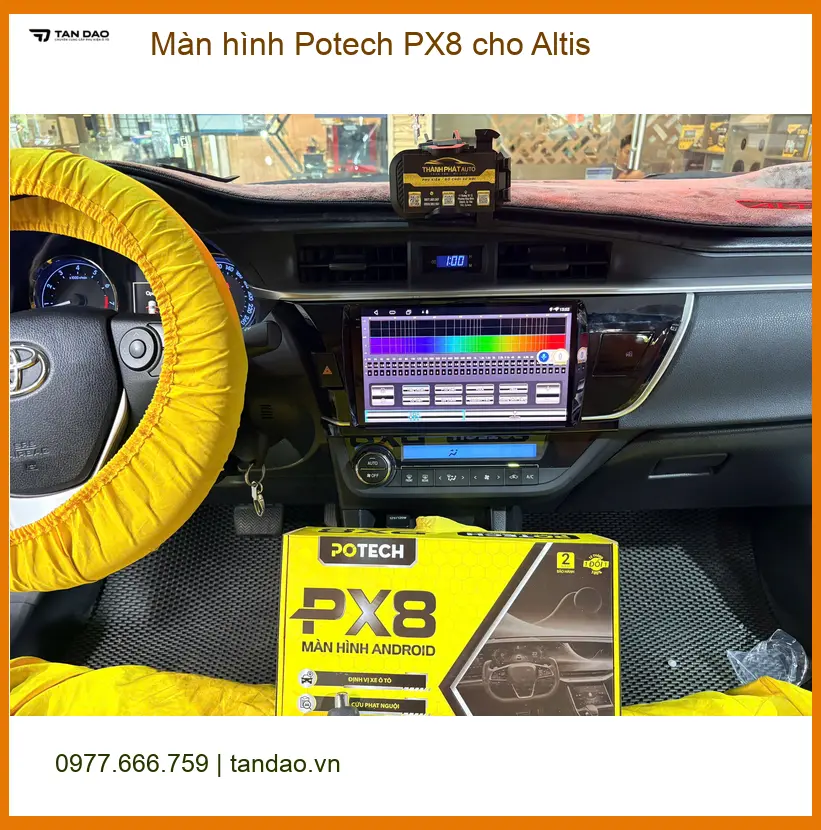 Anh Khang lắp màn hình Potech PX8 cho Altis tại Cần Giờ để nâng tầm giải trí ảnh thực tế 2