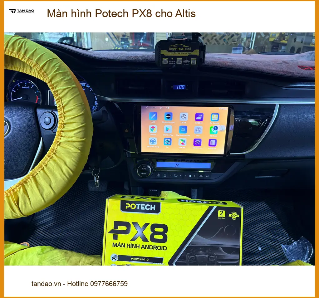 Anh Khang lắp màn hình Potech PX8 cho Altis tại Cần Giờ để nâng tầm giải trí ảnh thực tế 4