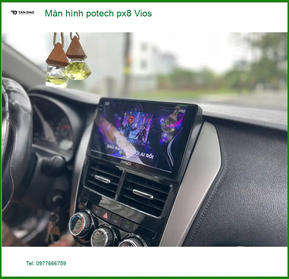 Chị Thùy lắp màn hình Potech PX8 cho Vios tại Quận 1 vì màn hình zin quá cũ ảnh thực tế 2