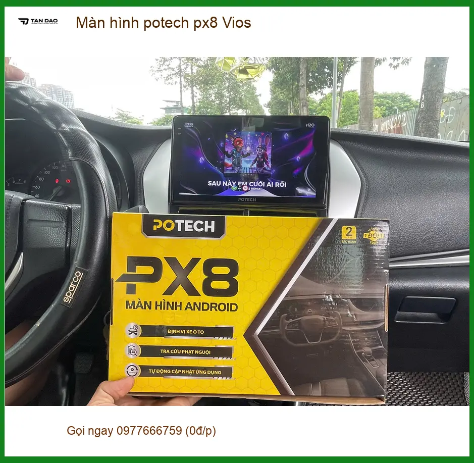 Chị Thùy lắp màn hình Potech PX8 cho Vios tại Quận 1 vì màn hình zin quá cũ ảnh thực tế 3