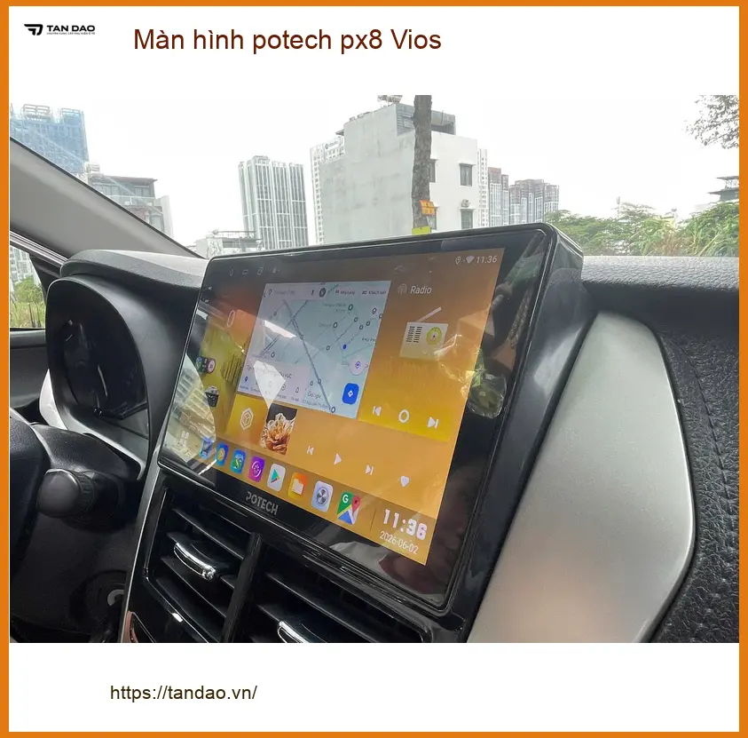 Anh Tùng lắp màn hình Potech PX8 cho Vios tại Quận 5 để nâng cấp trải nghiệm lái ảnh thực tế 3