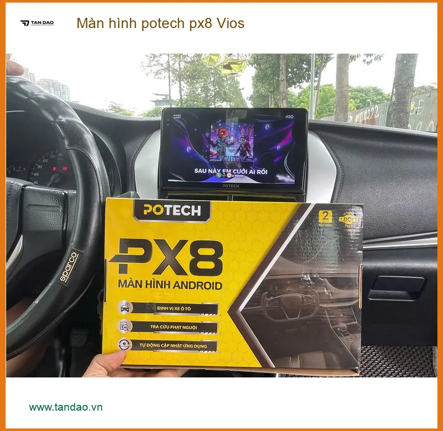 Bác Đạt lắp màn hình Potech PX8 Vios tại Hóc Môn để nâng cấp giải trí ảnh thực tế 2