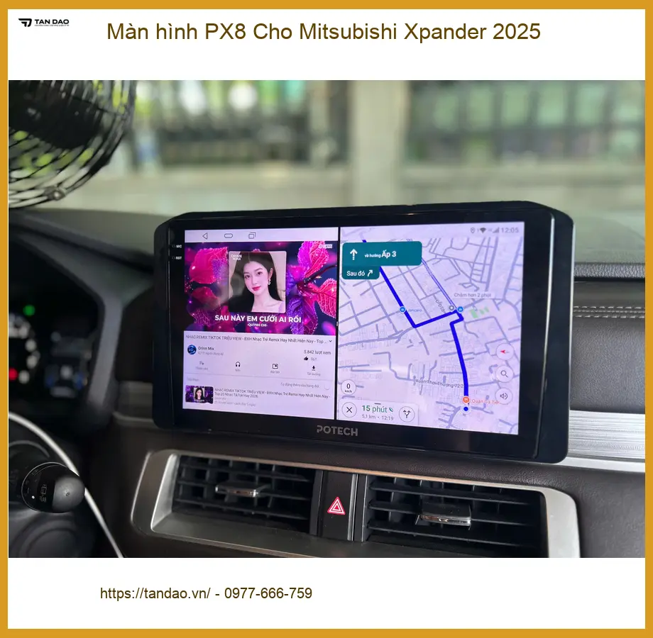 Anh Kiên lắp Màn hình PX8 Mitsubishi Xpander 2025 tại Bình Tân chính hãng ảnh thực tế 2
