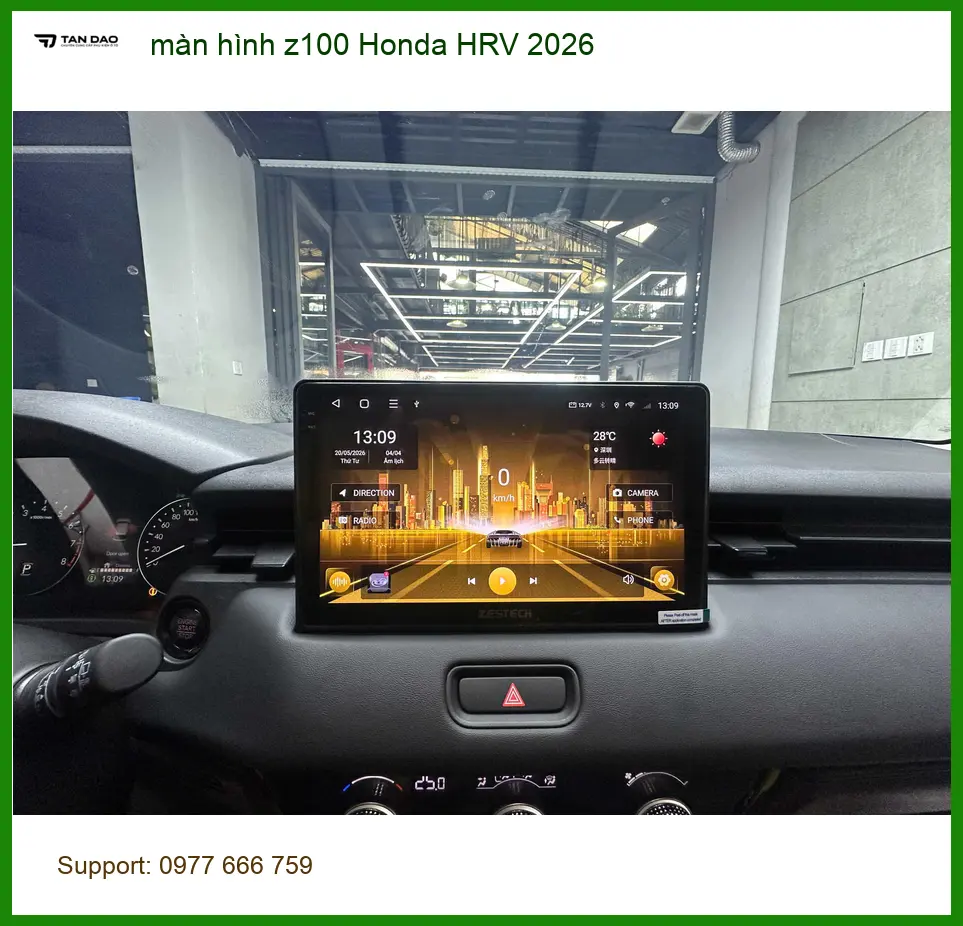 Cô Minh Thư lắp màn hình Z100 Honda HRV 2026 tại Nhà Bè để nâng cấp tiện ích