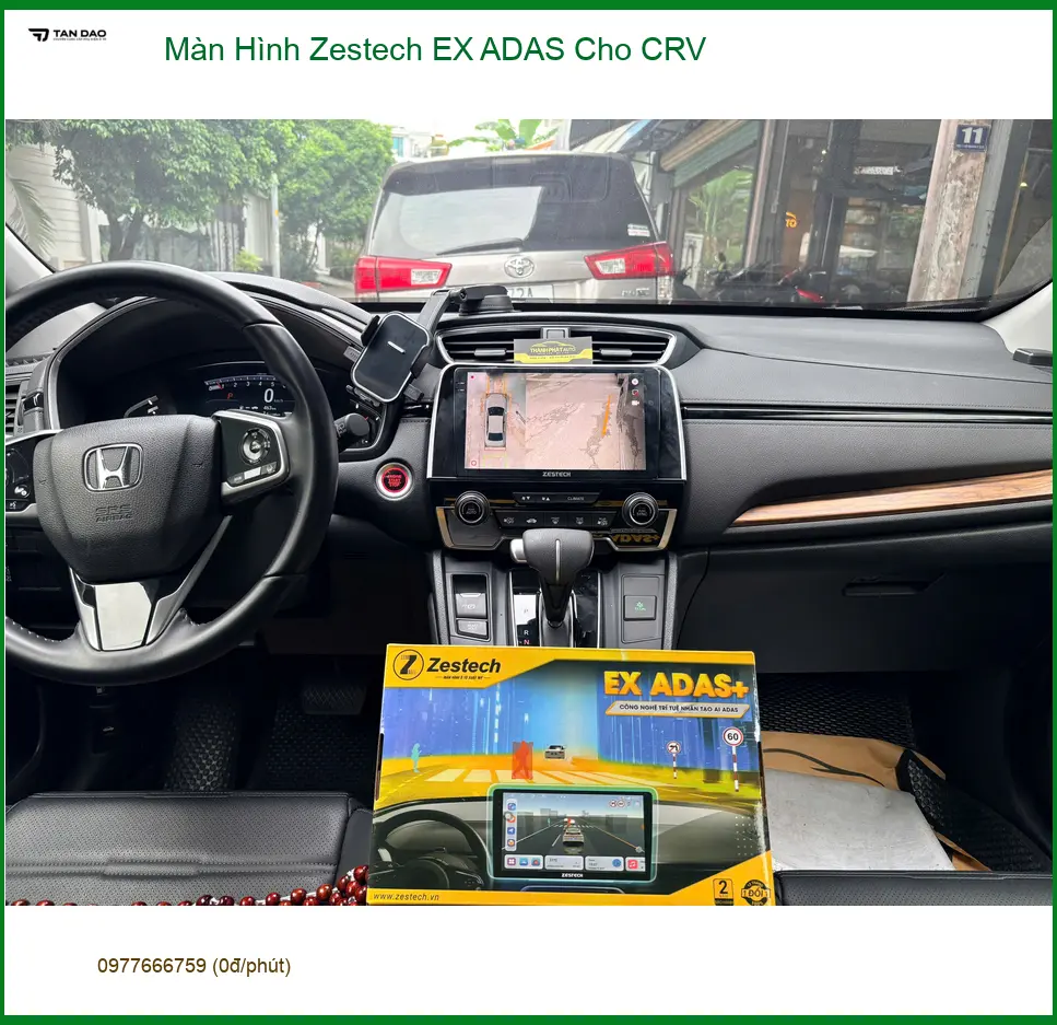 Anh Bằng lắp màn hình Zestech EX ADAS cho CRV tại Gò Vấp an toàn hơn