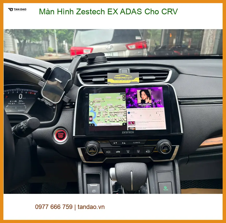 Bác An lắp Màn Hình Zestech EX ADAS cho CRV tại Cần Giờ ảnh thực tế 3