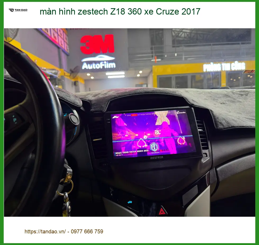 Chị Phương lắp màn hình Zestech Z18 360 cho Cruze 2017 tại Quận 8 để lái xe an toàn hơn ảnh thực tế 3