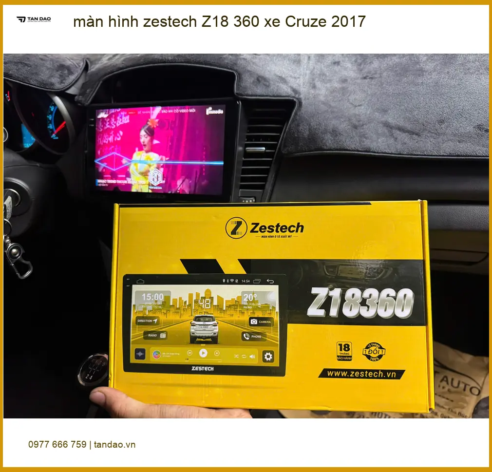 Chị Bích lắp màn hình Zestech Z18 360 xe Cruze 2017 tại Hóc Môn