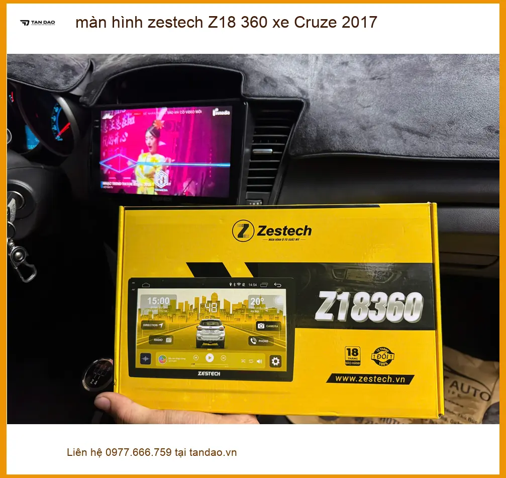 Anh Tuấn Khải nâng cấp màn hình Zestech Z18 360 cho Cruze 2017 tại Gò Vấp vì màn zin đã lỗi thời ảnh thực tế 2