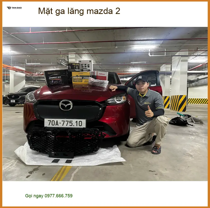 Chị An thay Mặt ga lăng Mazda 2 tại Quận 11 để xe trông mới và sang hơn ảnh thực tế 3