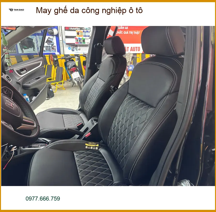 Chị Diệp may ghế da công nghiệp ô tô cho Hyundai Accent Quận 11 để nội thất sang trọng hơn ảnh thực tế 2