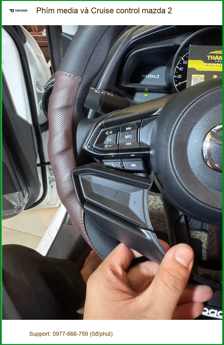 Anh Lâm lắp Phím media và Cruise control Mazda 2 tại Thủ Đức để trải nghiệm lái mượt mà hơn ảnh thực tế 4