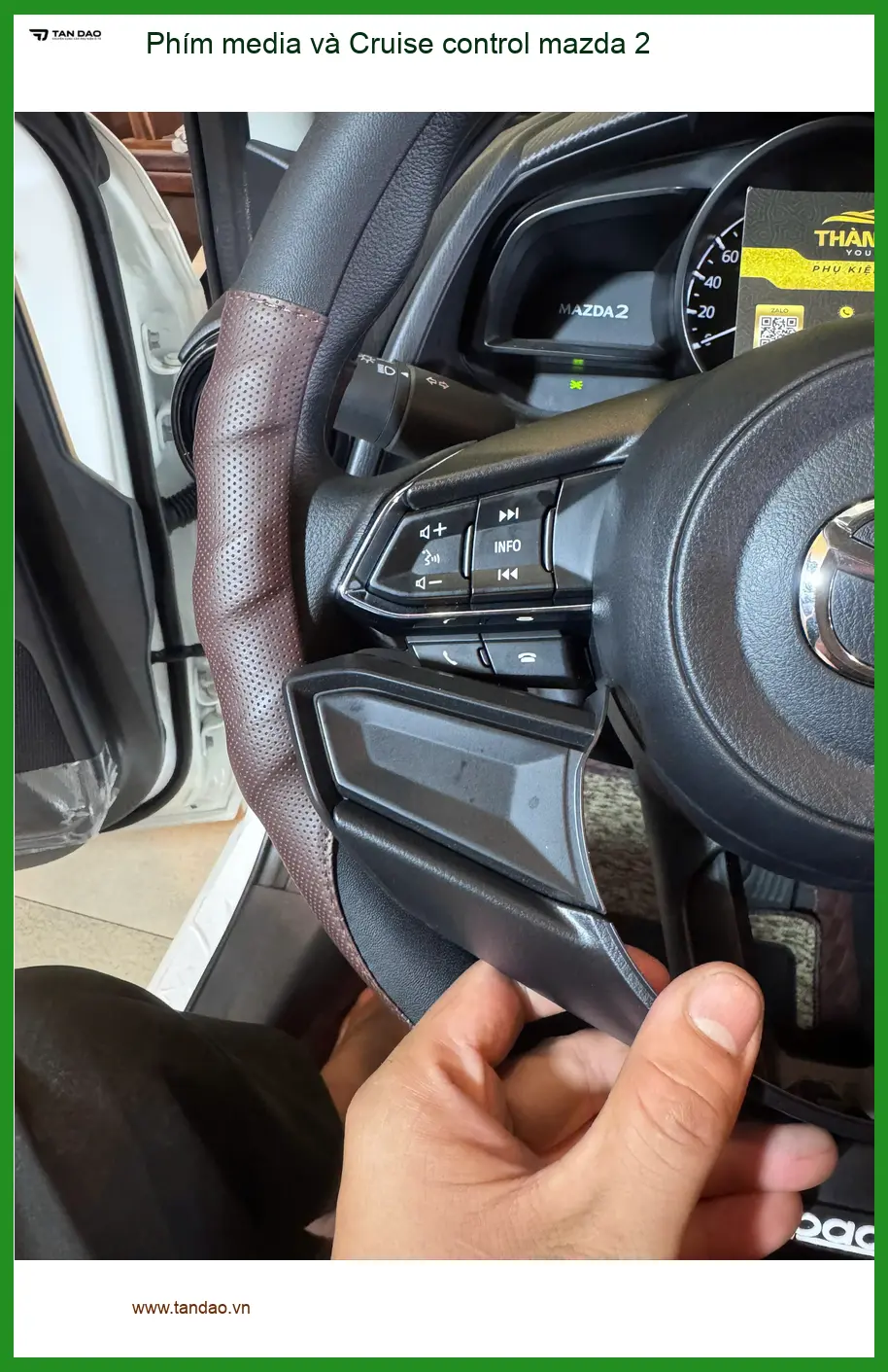 Chị Thảo lắp Phím media và Cruise control Mazda 2 tại Quận Gò Vấp để lái xe tiện lợi hơn ảnh thực tế 2