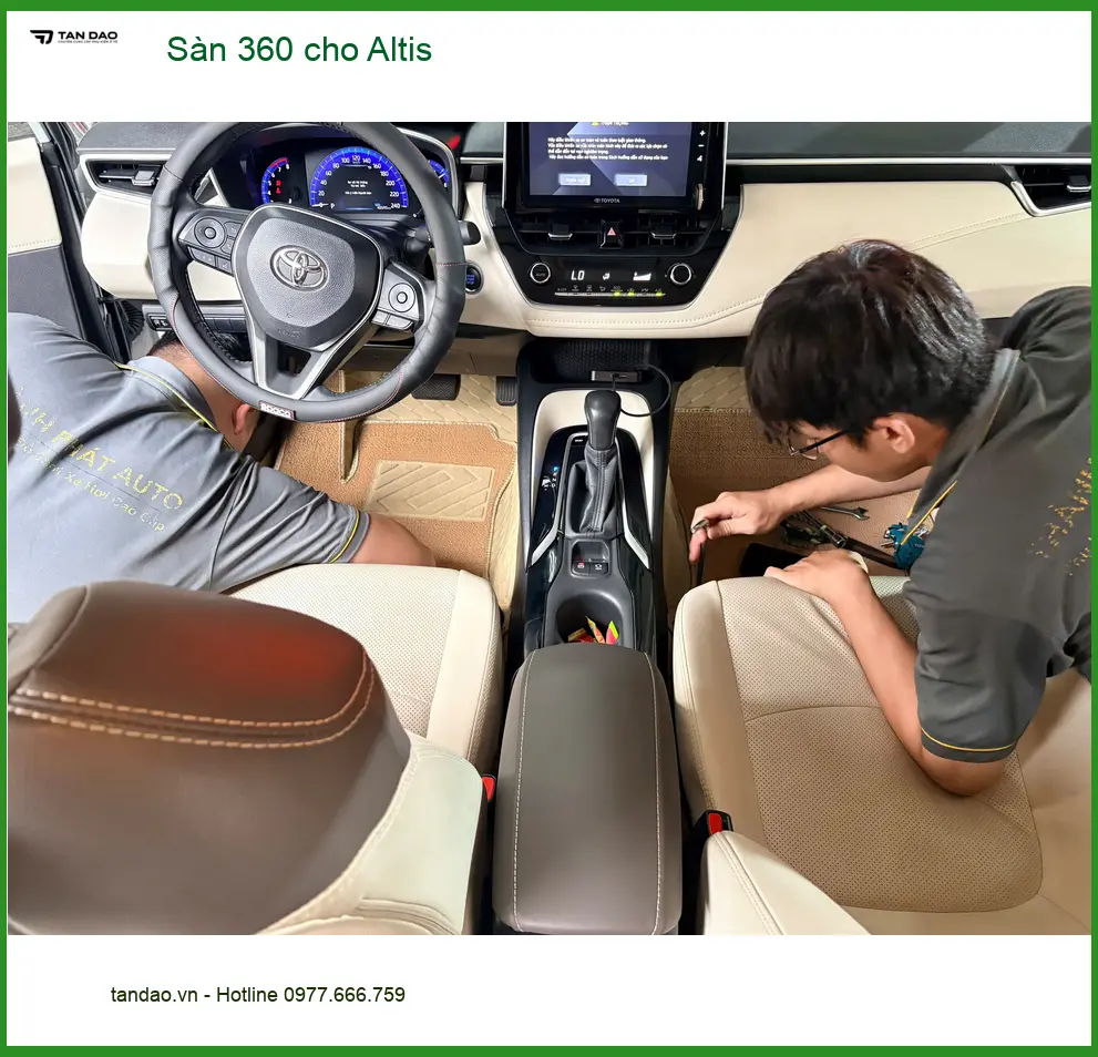 Anh Thanh lắp sàn 360 cho Toyota Altis tại Quận 10 để nội thất luôn sạch sẽ