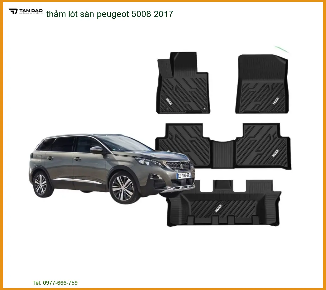 Thảm Lót Sàn Cao Cấp Peugeot 5008 2017 - Địa Chỉ Lắp Đặt Uy Tín TPHCM