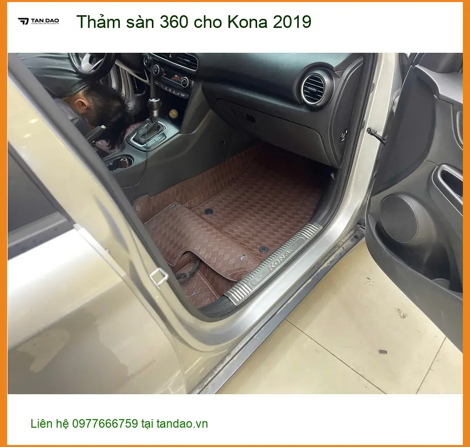 Anh Dũng lắp thảm sàn 360 cho Kona 2019 tại Quận 12 để giữ xe luôn sạch ảnh thực tế 4