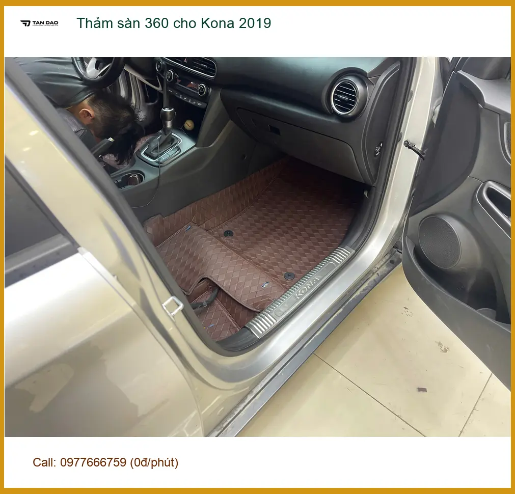 Anh Tùng lắp thảm sàn 360 cho Kona 2019 tại Quận Phú Nhuận để dễ dàng vệ sinh