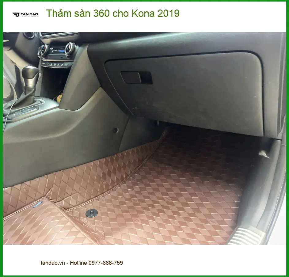 Chú Lộc lắp thảm sàn 360 cho Kona 2019 tại Quận Tân Phú vì thảm cũ đã sờn rách ảnh thực tế 5