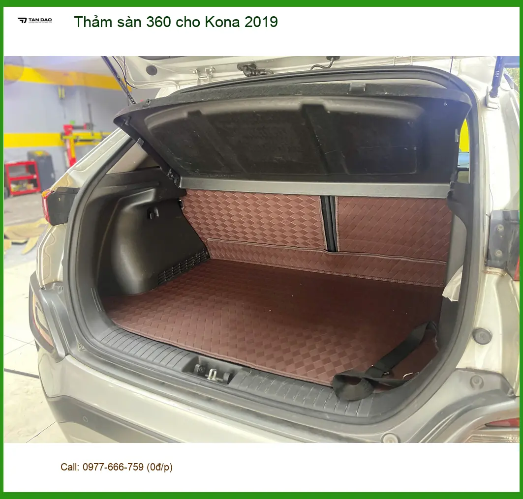 Chú Minh lắp thảm sàn 360 cho Kona 2019 Quận Tân Bình vì thảm zin đã cũ. ảnh thực tế 2