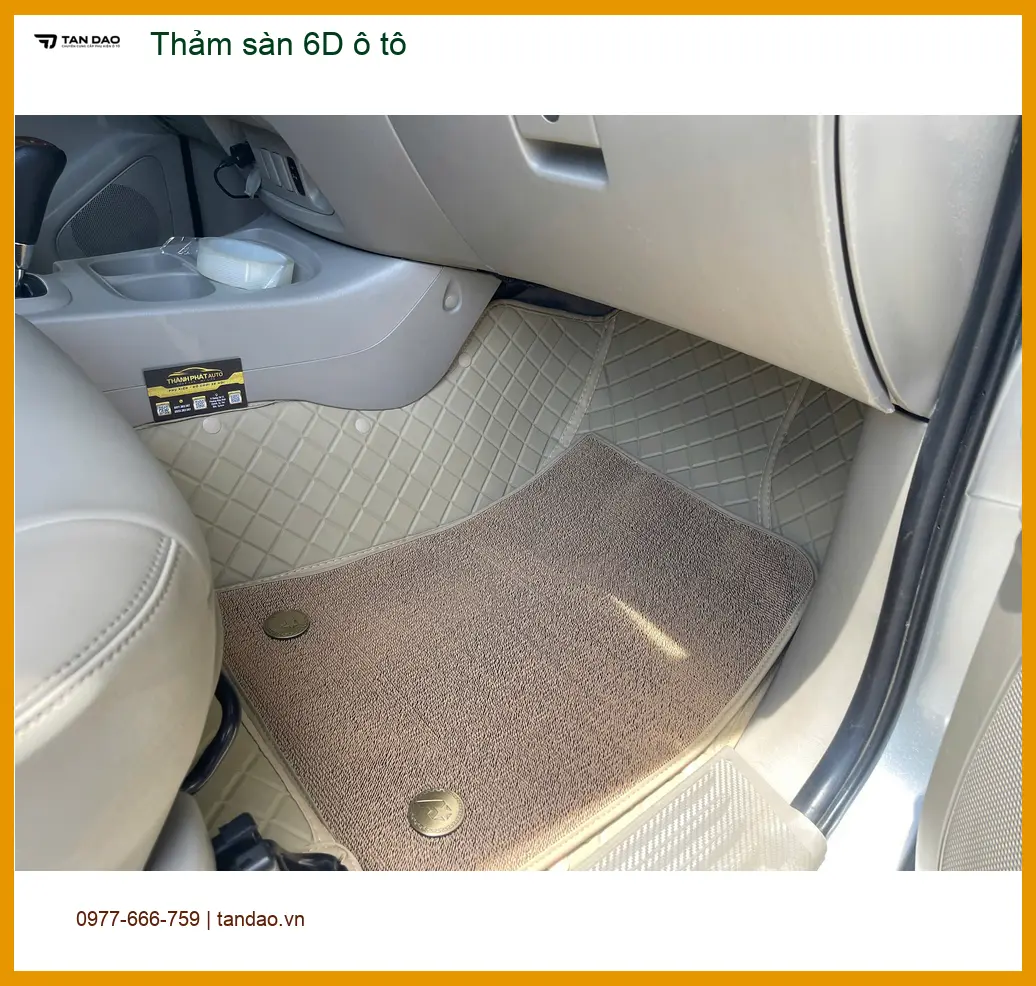 Chú Minh bọc thảm sàn 6D ô tô cho Hyundai Santa Fe ở Quận Tân Bình vì thảm zin bị cũ, khó vệ sinh ảnh thực tế 4