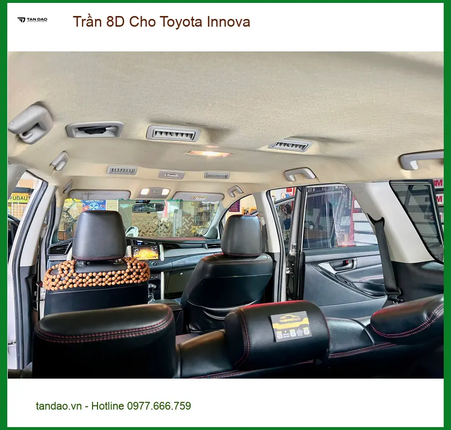 Anh Kiên bọc Trần 8D cho Toyota Innova tại Quận 12 để nâng cấp không gian nội thất