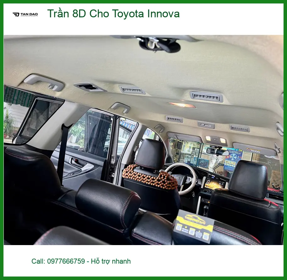 Anh Khang lắp Trần 8D cho Toyota Innova tại Quận Tân Phú để nội thất thêm sang trọng ảnh thực tế 3