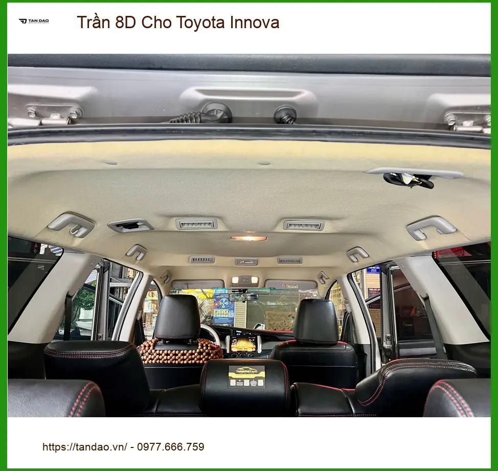 Anh Khang làm Trần 8D cho Toyota Innova tại Bình Chánh để không gian xe thêm đẳng cấp