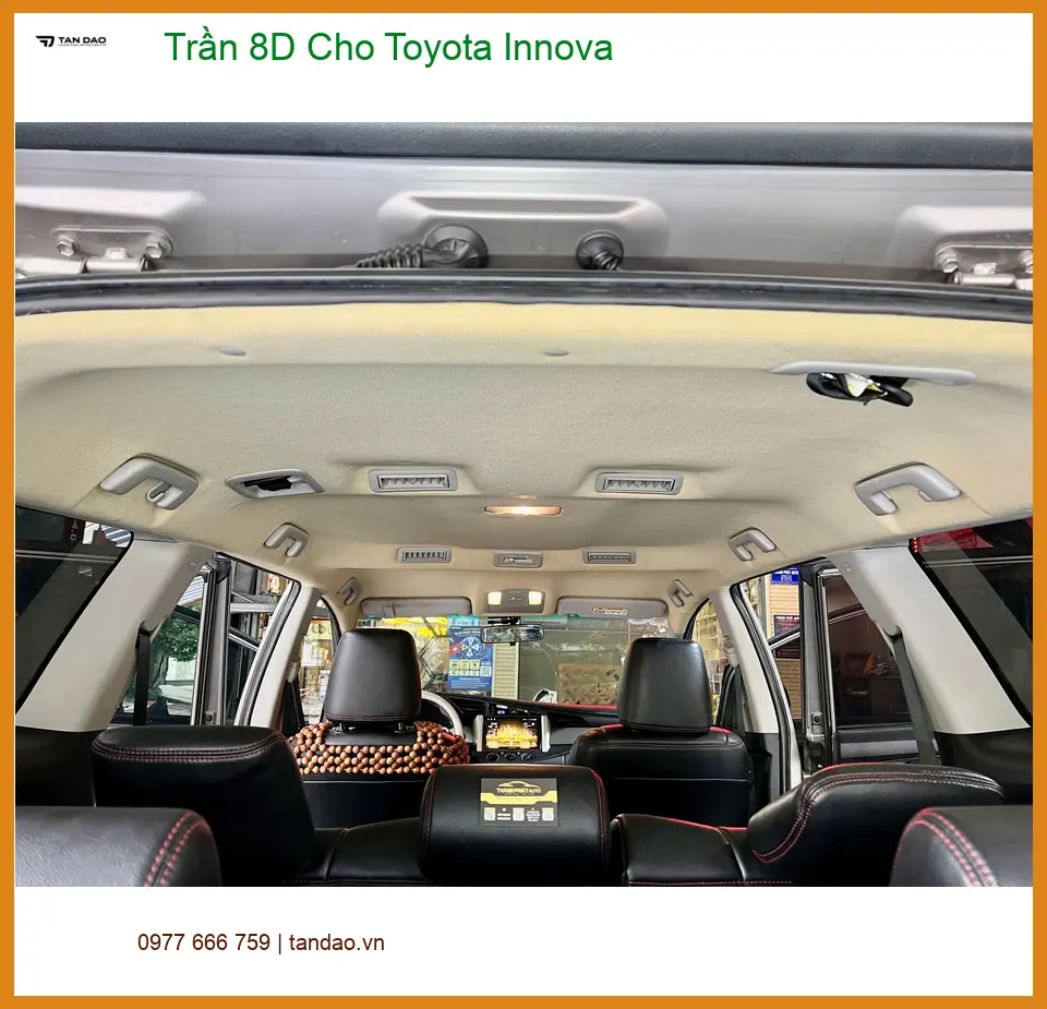 Anh Tuấn Anh lắp Trần 8D cho Toyota Innova để nội thất sang trọng hơn tại Hóc Môn