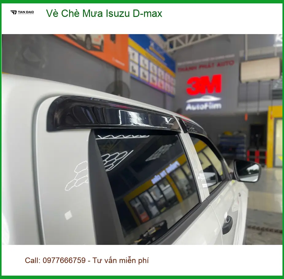 Anh Minh lắp vè che mưa Isuzu D-max tại Củ Chi để xe không bị tạt nước mưa ảnh thực tế 2