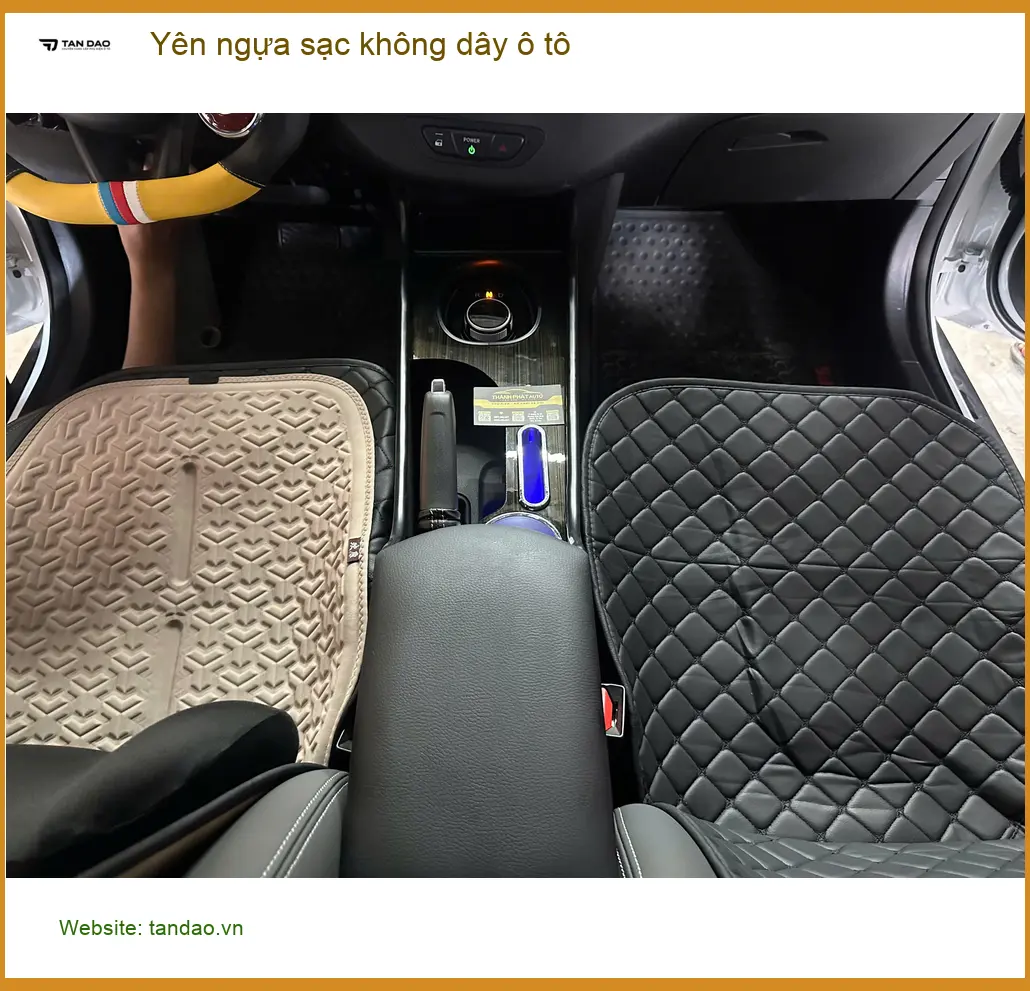 Chú Lâm lắp yên ngựa sạc không dây ô tô cho Hyundai Santa Fe tại Quận 2 ảnh thực tế 2