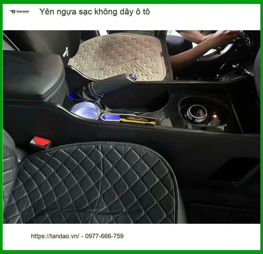 Chú Lâm lắp yên ngựa sạc không dây ô tô cho Hyundai Santa Fe tại Quận 2 ảnh thực tế 4
