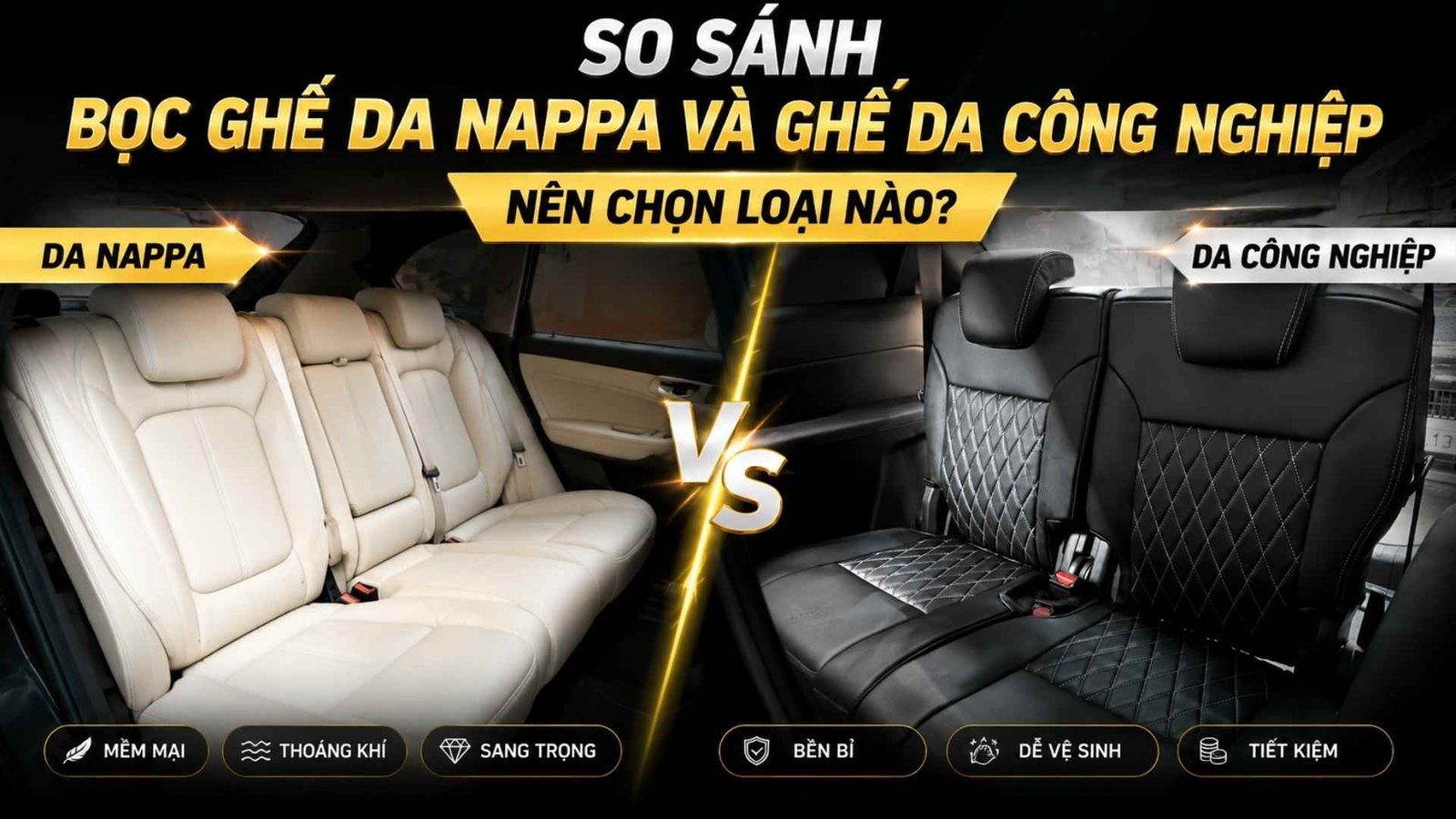 So sánh ghế da công nghiệp và ghế da nappa
