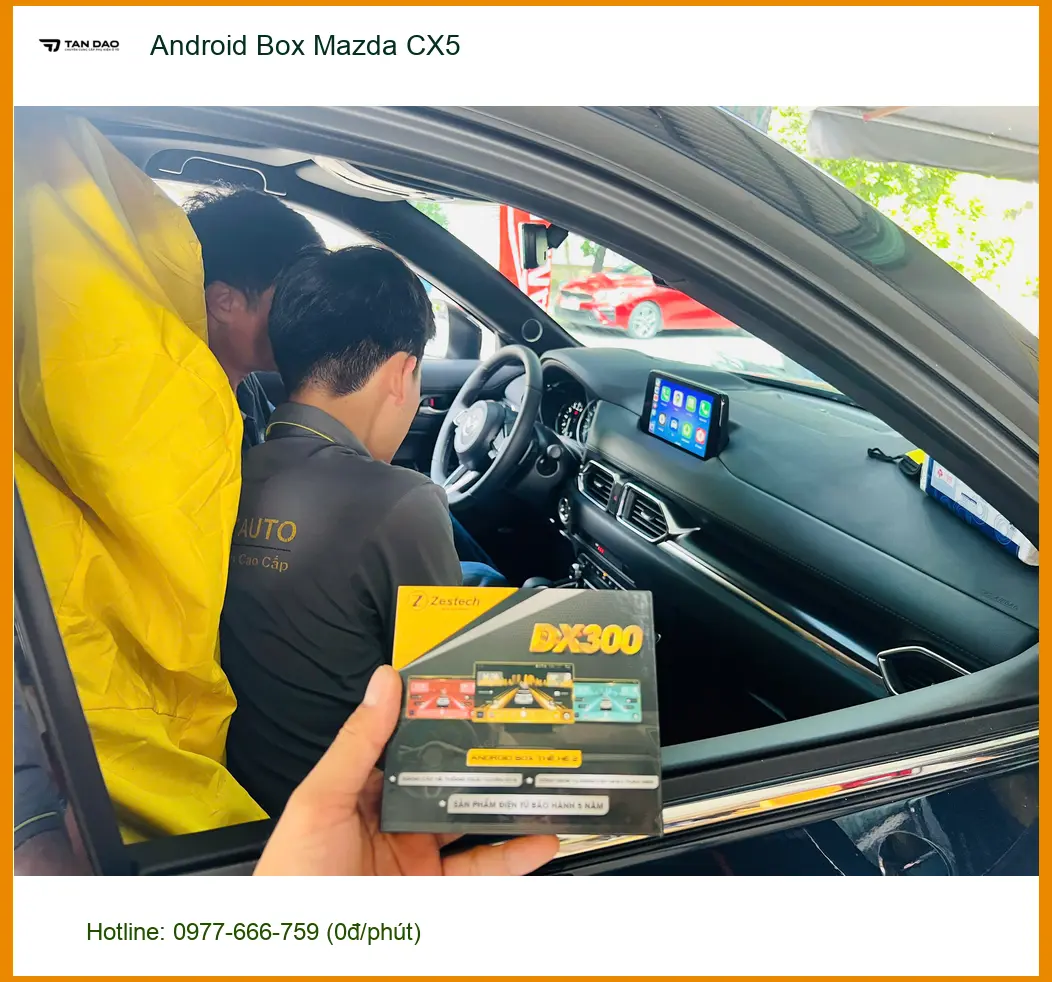 Chị Thư lắp Android Box Mazda CX5 ở Bình Chánh để con không quấy khi đi xa