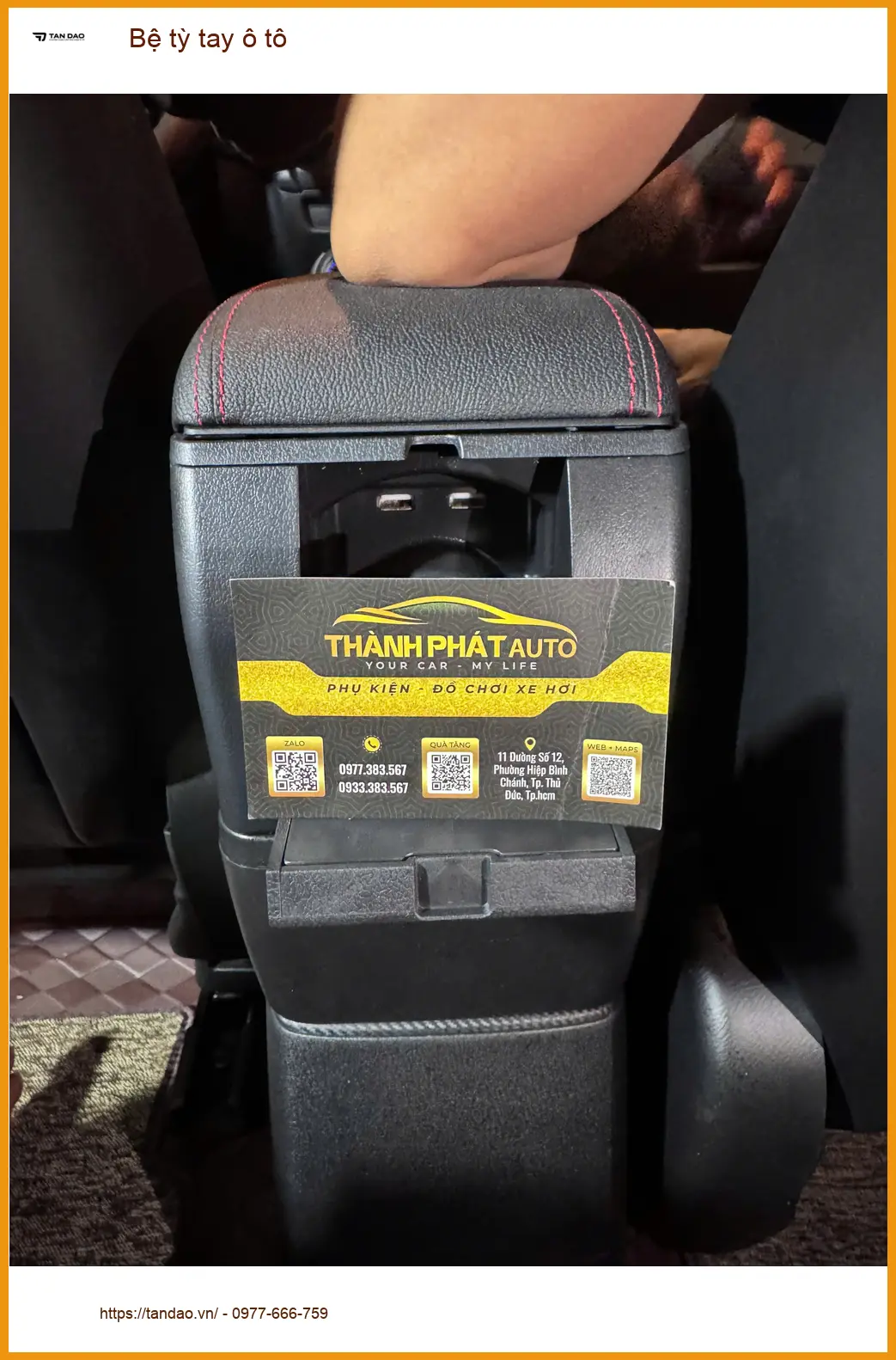 Chú Quang lắp bệ tỳ tay ô tô cho Honda City tại Quận 9 giúp giảm mỏi tay khi lái.
